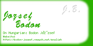 jozsef bodon business card